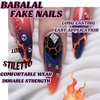 image:imageBABALAL Press On Nails Long Stiletto Fake Nails Pink French Tip with Polka Dot Black Lace Y2k Goth Glossy Coquette Aesthetic Glue On Nails 24PcsBNN13