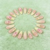 image:imageBABALAL Press On Nails Medium Almond Fake Nails Blue Pink with 3D Shell Starfish amp Rhinestone Design Glossy Mermaid Ocean Summer Glue On Nails for Women and Girls 24PcsFNs001