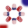 image:imageBABALAL Press On Nails Medium Almond Fake Nails Blue Pink with 3D Shell Starfish amp Rhinestone Design Glossy Mermaid Ocean Summer Glue On Nails for Women and Girls 24PcsFNs106shiny