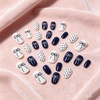 image:imageBABALAL Press On Nails Medium Almond Fake Nails Blue Pink with 3D Shell Starfish amp Rhinestone Design Glossy Mermaid Ocean Summer Glue On Nails for Women and Girls 24PcsFNs00004