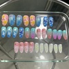 image:imageBABALAL Press On Nails Medium Almond Fake Nails Blue Pink with 3D Shell Starfish amp Rhinestone Design Glossy Mermaid Ocean Summer Glue On Nails for Women and Girls 24PcsFNs00005