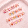 image:imageBABALAL Press On Nails Medium Almond Fake Nails Blue Pink with 3D Shell Starfish amp Rhinestone Design Glossy Mermaid Ocean Summer Glue On Nails for Women and Girls 24PcsFNs100oy