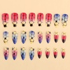 image:imageBABALAL Press On Nails Medium Almond Fake Nails Blue Pink with 3D Shell Starfish amp Rhinestone Design Glossy Mermaid Ocean Summer Glue On Nails for Women and Girls 24PcsFNs00006