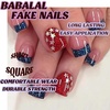 image:imageBABALAL Press On Nails Medium Almond Fake Nails Blue Pink with 3D Shell Starfish amp Rhinestone Design Glossy Mermaid Ocean Summer Glue On Nails for Women and Girls 24PcsFNs106shiny