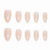 image:imageBABALAL Press On Nails Medium Almond Fake Nails Blue Pink with 3D Shell Starfish amp Rhinestone Design Glossy Mermaid Ocean Summer Glue On Nails for Women and Girls 24PcsFNs100bling