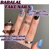 image:imageBABALAL Press On Nails Medium Almond Fake Nails Blue Pink with 3D Shell Starfish amp Rhinestone Design Glossy Mermaid Ocean Summer Glue On Nails for Women and Girls 24PcsFNs100bb