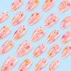 image:imageBABALAL Press On Nails Medium Almond Fake Nails Blue Pink with 3D Shell Starfish amp Rhinestone Design Glossy Mermaid Ocean Summer Glue On Nails for Women and Girls 24PcsFNs100firework