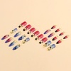 image:imageBABALAL Press On Nails Medium Almond Fake Nails Blue Pink with 3D Shell Starfish amp Rhinestone Design Glossy Mermaid Ocean Summer Glue On Nails for Women and Girls 24PcsFNs00006