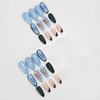 image:imageBABALAL Press On Nails Medium Almond Fake Nails Blue Pink with 3D Shell Starfish amp Rhinestone Design Glossy Mermaid Ocean Summer Glue On Nails for Women and Girls 24PcsFNs100bb