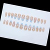 image:imageBABALAL Press On Nails Medium Almond Fake Nails Blue Pink with 3D Shell Starfish amp Rhinestone Design Glossy Mermaid Ocean Summer Glue On Nails for Women and Girls 24PcsFNs100blue