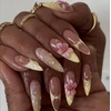 image:imageBABALAL Press On Nails Medium Almond Fake Nails Blue Pink with 3D Shell Starfish amp Rhinestone Design Glossy Mermaid Ocean Summer Glue On Nails for Women and Girls 24PcsFNs001