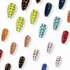 image:imageBABALAL Press On Nails Medium Almond Fake Nails Blue Pink with 3D Shell Starfish amp Rhinestone Design Glossy Mermaid Ocean Summer Glue On Nails for Women and Girls 24PcsFNs100tortoise