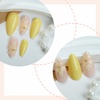 image:imageBABALAL Press On Nails Medium Almond Fake Nails Blue Pink with 3D Shell Starfish amp Rhinestone Design Glossy Mermaid Ocean Summer Glue On Nails for Women and Girls 24PcsFNs100yellow