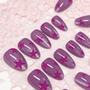 image:imageBABALAL Press On Nails Medium Almond Fake Nails Blue Pink with 3D Shell Starfish amp Rhinestone Design Glossy Mermaid Ocean Summer Glue On Nails for Women and Girls 24PcsFNs000