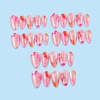 image:imageBABALAL Press On Nails Medium Almond Fake Nails Blue Pink with 3D Shell Starfish amp Rhinestone Design Glossy Mermaid Ocean Summer Glue On Nails for Women and Girls 24PcsFNs100flower