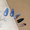image:imageBABALAL Press On Nails Medium Almond Fake Nails Blue Pink with 3D Shell Starfish amp Rhinestone Design Glossy Mermaid Ocean Summer Glue On Nails for Women and Girls 24PcsFNs100bb