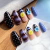 image:imageBABALAL Press On Nails Medium Almond Fake Nails Blue Pink with 3D Shell Starfish amp Rhinestone Design Glossy Mermaid Ocean Summer Glue On Nails for Women and Girls 24PcsFNs00008