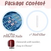 image:imageBABALAL Press On Nails Medium Almond Fake Nails Blue Pink with 3D Shell Starfish amp Rhinestone Design Glossy Mermaid Ocean Summer Glue On Nails for Women and Girls 24PcsFNs00001