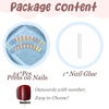 image:imageBABALAL Press On Nails Medium Almond Fake Nails Blue Pink with 3D Shell Starfish amp Rhinestone Design Glossy Mermaid Ocean Summer Glue On Nails for Women and Girls 24PcsFNs00002