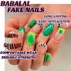 image:imageBABALAL Press On Nails Short Square Fake Nails Brown with Star amp Blue Polka Dot Design Glossy Retro Western Cowgirl Glue On Nails for Women and Girls 24PcsBNG17