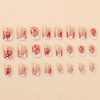 image:imageBABALAL Press On Nails Short Square Fake Nails Brown with Star amp Blue Polka Dot Design Glossy Retro Western Cowgirl Glue On Nails for Women and Girls 24PcsBNG23