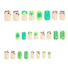 image:imageBABALAL Press On Nails Short Square Fake Nails Brown with Star amp Blue Polka Dot Design Glossy Retro Western Cowgirl Glue On Nails for Women and Girls 24PcsBNG17