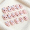image:imageBABALAL Press On Nails Short Square Fake Nails Brown with Star amp Blue Polka Dot Design Glossy Retro Western Cowgirl Glue On Nails for Women and Girls 24PcsBNG0202