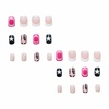 image:imageBABALAL Press On Nails Short Square Fake Nails Brown with Star amp Blue Polka Dot Design Glossy Retro Western Cowgirl Glue On Nails for Women and Girls 24PcsBNG08