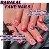 image:imageBABALAL Press On Nails Short Square Fake Nails Brown with Star amp Blue Polka Dot Design Glossy Retro Western Cowgirl Glue On Nails for Women and Girls 24PcsBNG18