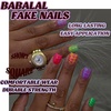 image:imageBABALAL Press On Nails Short Square Fake Nails Brown with Star amp Blue Polka Dot Design Glossy Retro Western Cowgirl Glue On Nails for Women and Girls 24PcsBNG03