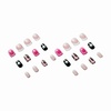 image:imageBABALAL Press On Nails Short Square Fake Nails Brown with Star amp Blue Polka Dot Design Glossy Retro Western Cowgirl Glue On Nails for Women and Girls 24PcsBNG08