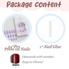image:imageBABALAL Press On Nails Short Square Fake Nails Brown with Star amp Blue Polka Dot Design Glossy Retro Western Cowgirl Glue On Nails for Women and Girls 24PcsBNG22