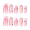 image:imageBABALAL Press On Nails Short Square Fake Nails Brown with Star amp Blue Polka Dot Design Glossy Retro Western Cowgirl Glue On Nails for Women and Girls 24PcsBNG01