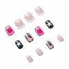 image:imageBABALAL Press On Nails Short Square Fake Nails Brown with Star amp Blue Polka Dot Design Glossy Retro Western Cowgirl Glue On Nails for Women and Girls 24PcsBNG08