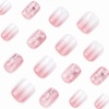 image:imageBABALAL Press On Nails Short Square Fake Nails Brown with Star amp Blue Polka Dot Design Glossy Retro Western Cowgirl Glue On Nails for Women and Girls 24PcsBNG16