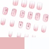 image:imageBABALAL Press On Nails Short Square Fake Nails Brown with Star amp Blue Polka Dot Design Glossy Retro Western Cowgirl Glue On Nails for Women and Girls 24PcsBNG16
