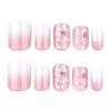 image:imageBABALAL Press On Nails Short Square Fake Nails Brown with Star amp Blue Polka Dot Design Glossy Retro Western Cowgirl Glue On Nails for Women and Girls 24PcsBNG16