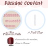 image:imageBABALAL Press On Nails Short Square Fake Nails Brown with Star amp Blue Polka Dot Design Glossy Retro Western Cowgirl Glue On Nails for Women and Girls 24PcsBNG0203