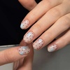 image:imageBABALAL Press On Nails Short Square Fake Nails Brown with Star amp Blue Polka Dot Design Glossy Retro Western Cowgirl Glue On Nails for Women and Girls 24PcsBNG0202