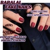 image:imageBABALAL Press On Nails Short Square Fake Nails Brown with Star amp Blue Polka Dot Design Glossy Retro Western Cowgirl Glue On Nails for Women and Girls 24PcsBNG24