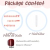 image:imageBABALAL Press On Nails Short Square Fake Nails Brown with Star amp Blue Polka Dot Design Glossy Retro Western Cowgirl Glue On Nails for Women and Girls 24PcsBNG18