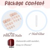 image:imageBABALAL Press On Nails Short Square Fake Nails Brown with Star amp Blue Polka Dot Design Glossy Retro Western Cowgirl Glue On Nails for Women and Girls 24PcsBNG10