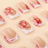 image:imageBABALAL Press On Nails Short Square Fake Nails Brown with Star amp Blue Polka Dot Design Glossy Retro Western Cowgirl Glue On Nails for Women and Girls 24PcsBNG23