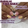 image:imageBABALAL Press On Nails Short Square Fake Nails Brown with Star amp Blue Polka Dot Design Glossy Retro Western Cowgirl Glue On Nails for Women and Girls 24PcsBNG13