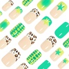 image:imageBABALAL Press On Nails Short Square Fake Nails Brown with Star amp Blue Polka Dot Design Glossy Retro Western Cowgirl Glue On Nails for Women and Girls 24PcsBNG17