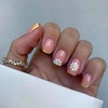 image:imageBABALAL Press On Nails Short Square Fake Nails Brown with Star amp Blue Polka Dot Design Glossy Retro Western Cowgirl Glue On Nails for Women and Girls 24PcsBNG25
