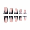 image:imageBABALAL Press On Nails Duck Bill Fake Nails Blue Black with Polka Dot Zebra Stripe amp Rhinestone Accents Y2K Punk Edgy Glue On Nails for Women and Girls 24PcsDU022