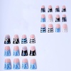 image:imageBABALAL Press On Nails Duck Bill Fake Nails Blue Black with Polka Dot Zebra Stripe amp Rhinestone Accents Y2K Punk Edgy Glue On Nails for Women and Girls 24PcsDU00705