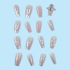 image:imageBABALAL Press On Nails Duck Bill Fake Nails Blue Black with Polka Dot Zebra Stripe amp Rhinestone Accents Y2K Punk Edgy Glue On Nails for Women and Girls 24PcsDU034