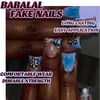 image:imageBABALAL Press On Nails Duck Bill Fake Nails Blue Black with Polka Dot Zebra Stripe amp Rhinestone Accents Y2K Punk Edgy Glue On Nails for Women and Girls 24PcsDU007blue